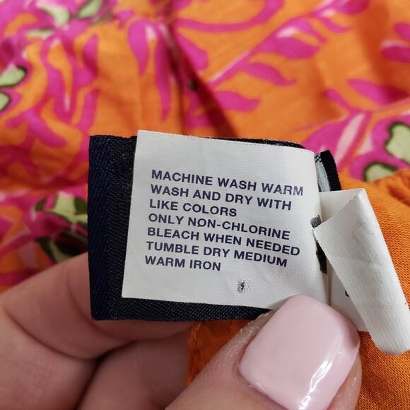 GAP Womens 6 Spaghetti Strap Orange Pink Floral Sundress - Picture 8 of 9